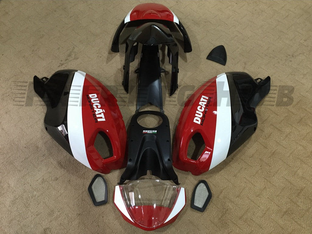Red Black Fairing Kit for Ducati Monster 696/796/1100 – Fairing Hub