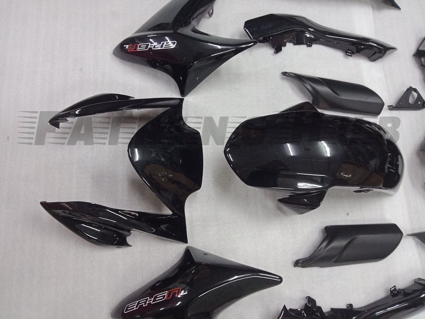 BLACK FAIRING KIT FOR KAWASAKI ER6N 2010-2015