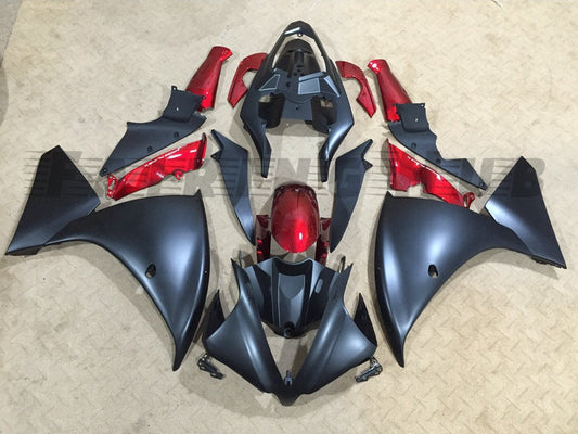BLACK RED FAIRING KIT FOR YAMAHA R1 2013-2014