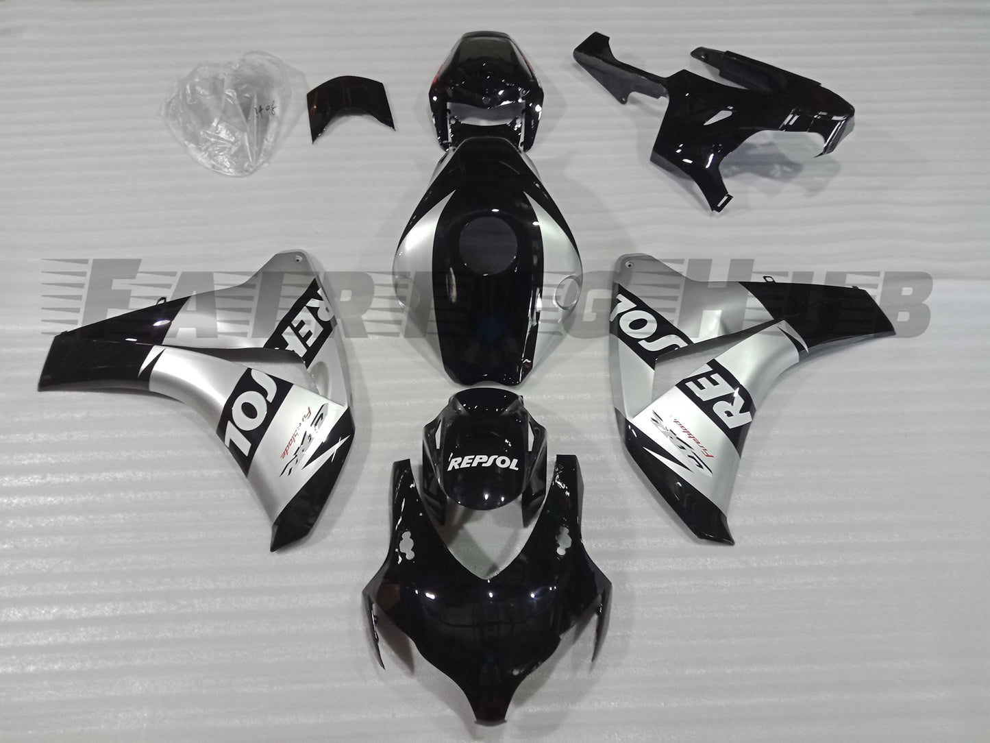 BLACK REPSOL DESIGN FAIRING KIT FOR HONDA CBR1000RR 2008 2009 2010 2011