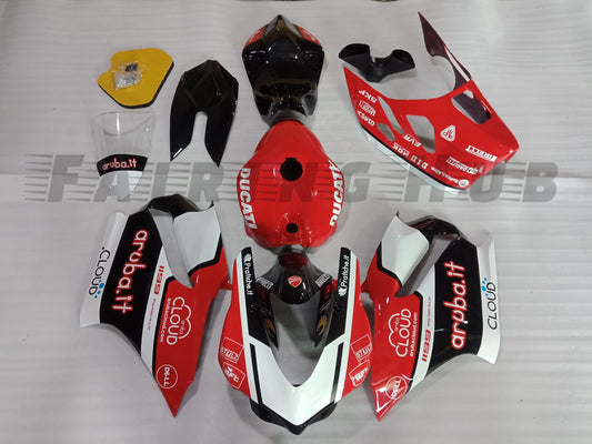 RED BLACK FIBERGLASS RACE FAIRING KIT FOR DUCATI 899 1199