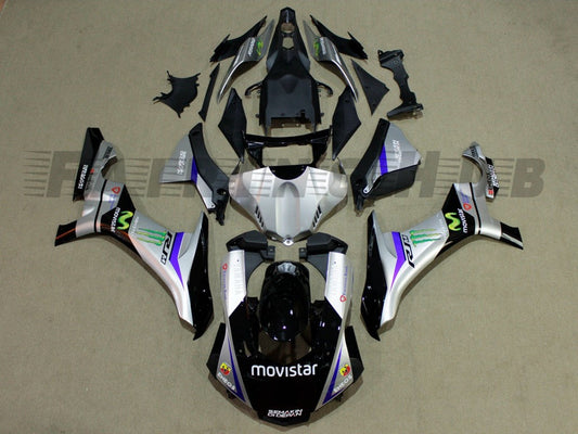 SILVER BLACK FAIRING KIT FOR YAMAHA R1 2015-2019