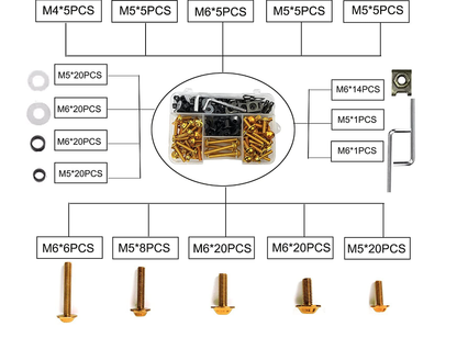Completely Bolt Kit For Motorcycle Fairing Kit